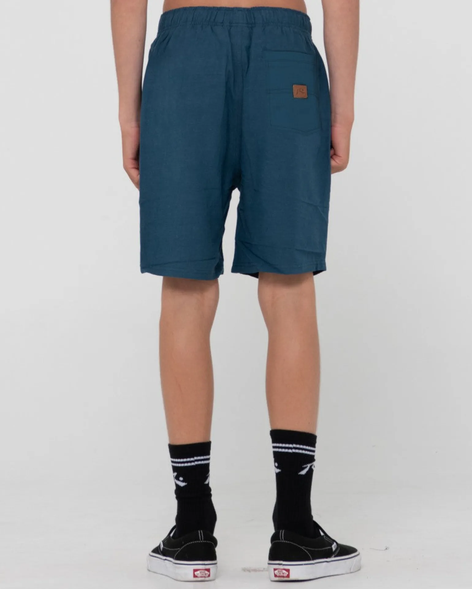 Overtone Linen Elastic Short Boys | Rusty Discount