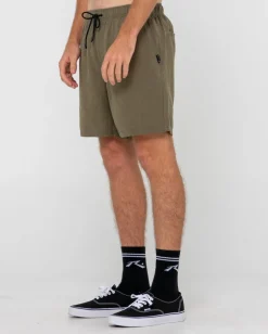Overtone Linen Elastic Short | Rusty Best Sale