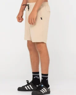 Overtone Linen Elastic Short Boys | Rusty Cheap