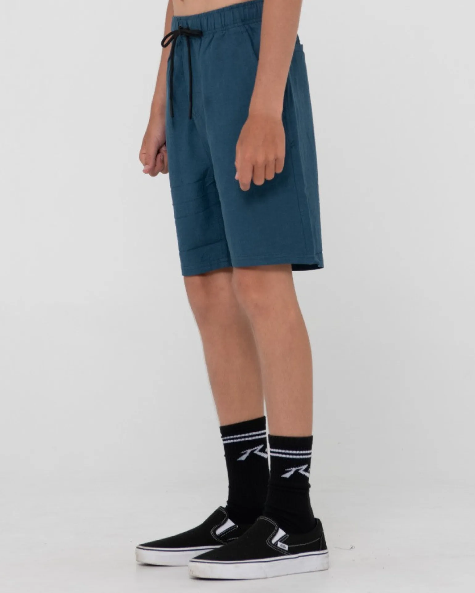 Overtone Linen Elastic Short Boys | Rusty Discount