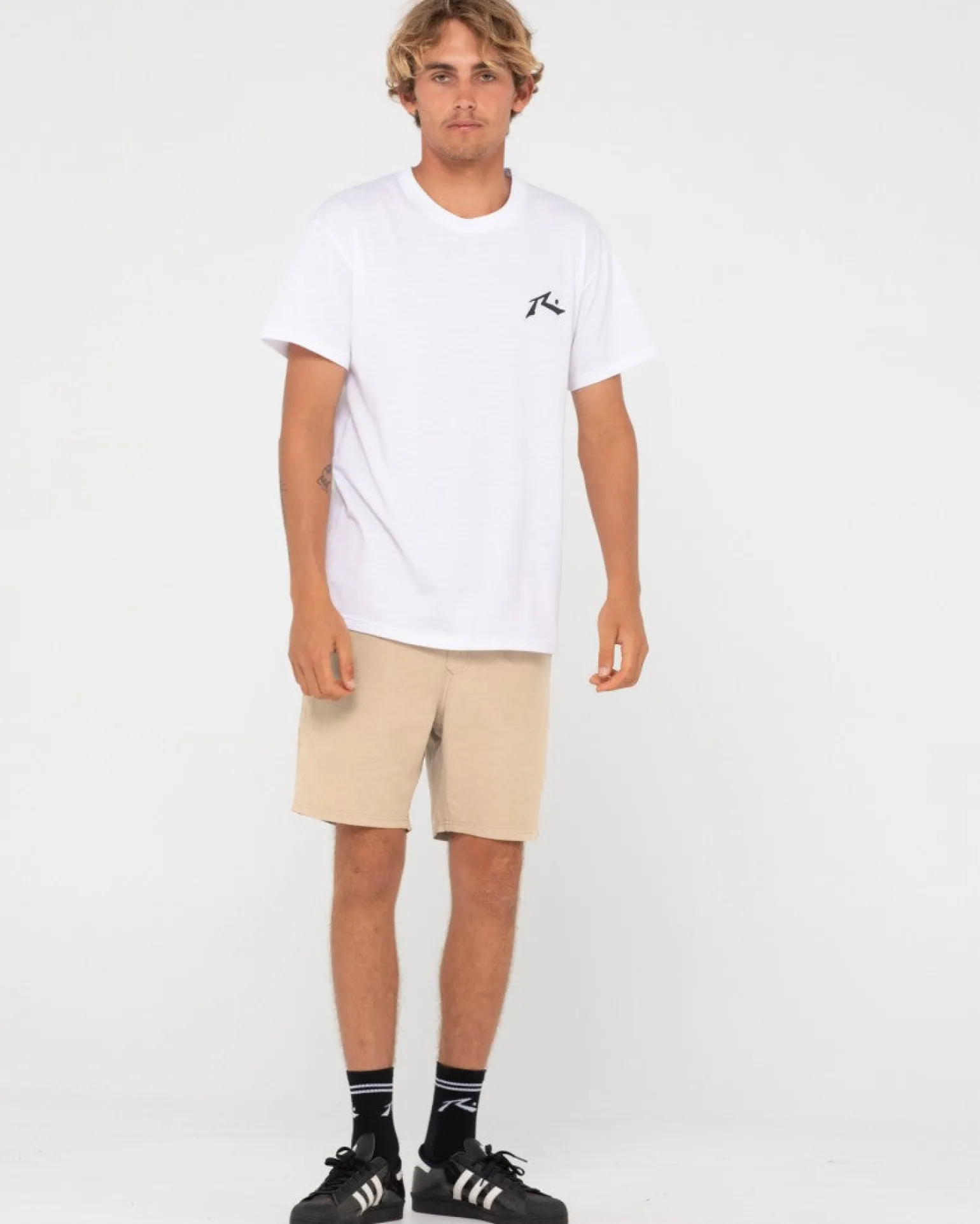 Overtone Linen Elastic Short Boys | Rusty Cheap