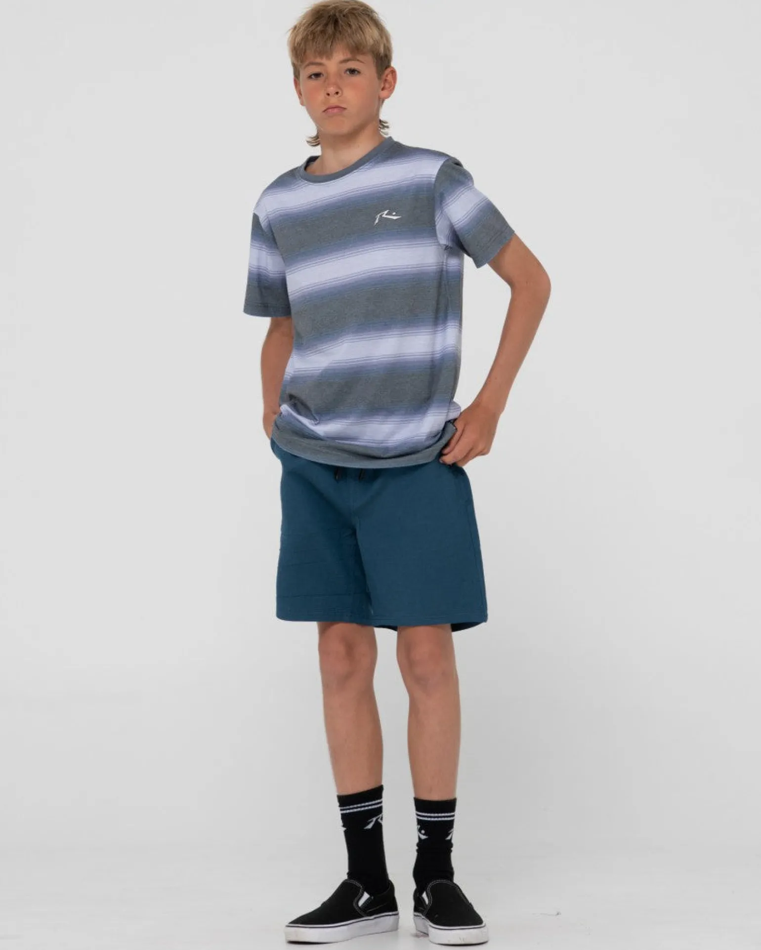 Overtone Linen Elastic Short Boys | Rusty Discount