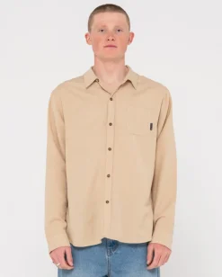 Overtone Long Sleeve Linen Shirt | Rusty Outlet