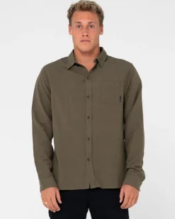Overtone Long Sleeve Linen Shirt | Rusty Best