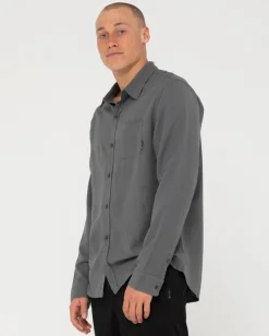 Overtone Long Sleeve Linen Shirt | Rusty Outlet