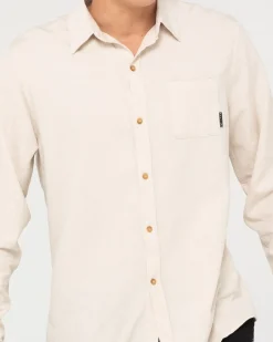 Overtone Long Sleeve Linen Shirt | Rusty Outlet