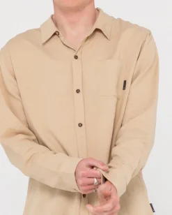 Overtone Long Sleeve Linen Shirt | Rusty Outlet