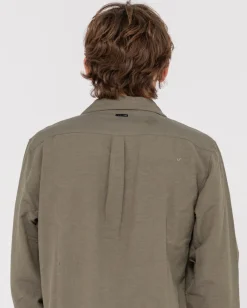 Overtone Long Sleeve Linen Shirt | Rusty Best