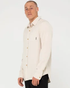 Overtone Long Sleeve Linen Shirt | Rusty Outlet