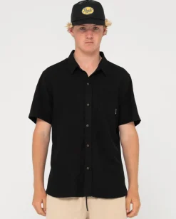 Overtone Short Sleeve Linen Shirt | Rusty Best