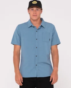 Overtone Short Sleeve Linen Shirt Boys | Rusty New
