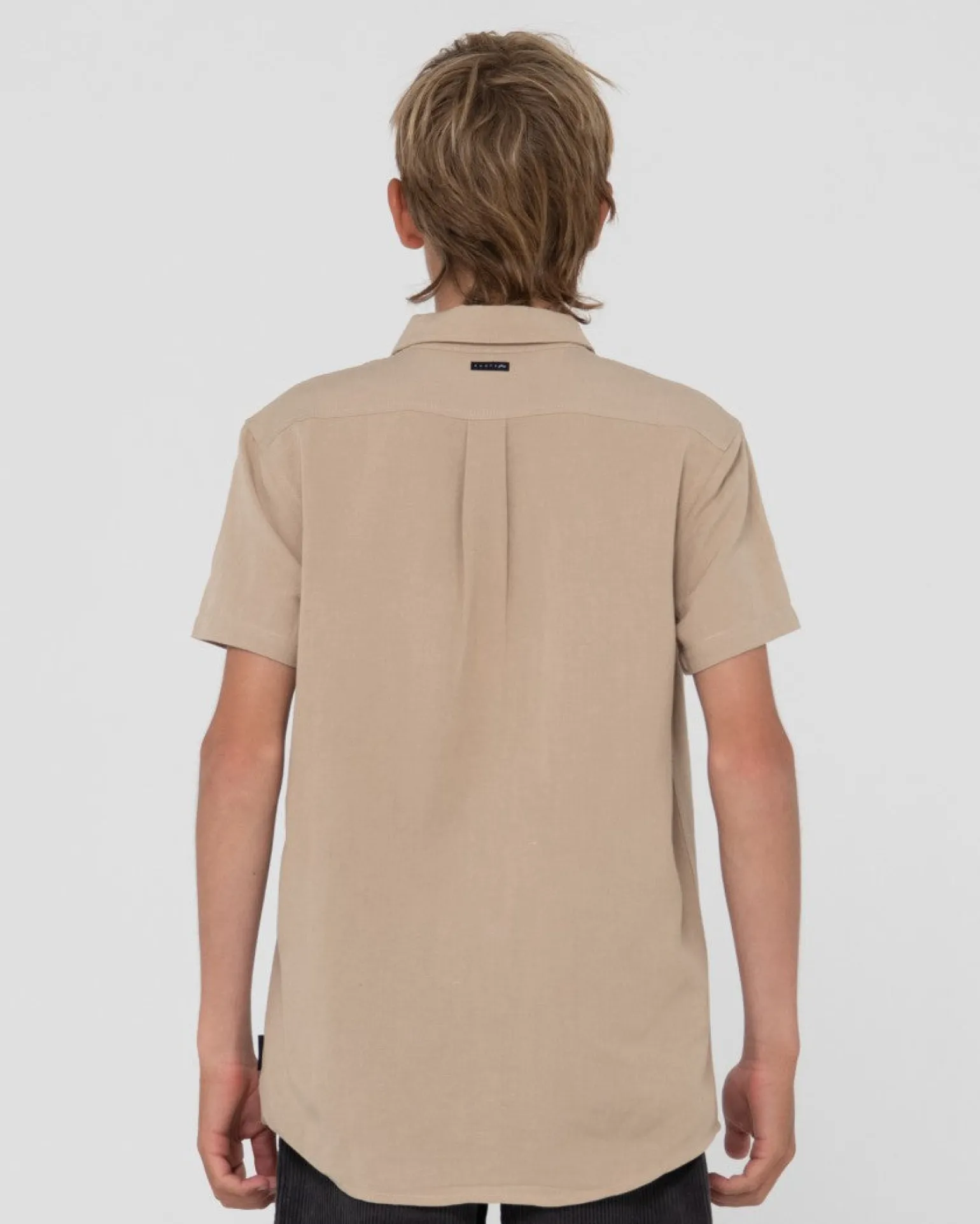 Overtone Short Sleeve Linen Shirt Boys | Rusty Flash Sale