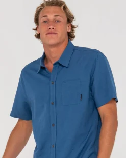 Overtone Short Sleeve Linen Shirt | Rusty Outlet