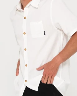 Overtone Short Sleeve Linen Shirt | Rusty Best