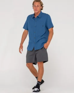 Overtone Short Sleeve Linen Shirt | Rusty Outlet