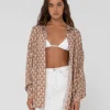 Panama Printed Oversized Long Sleeve Shirt | Rusty Hot