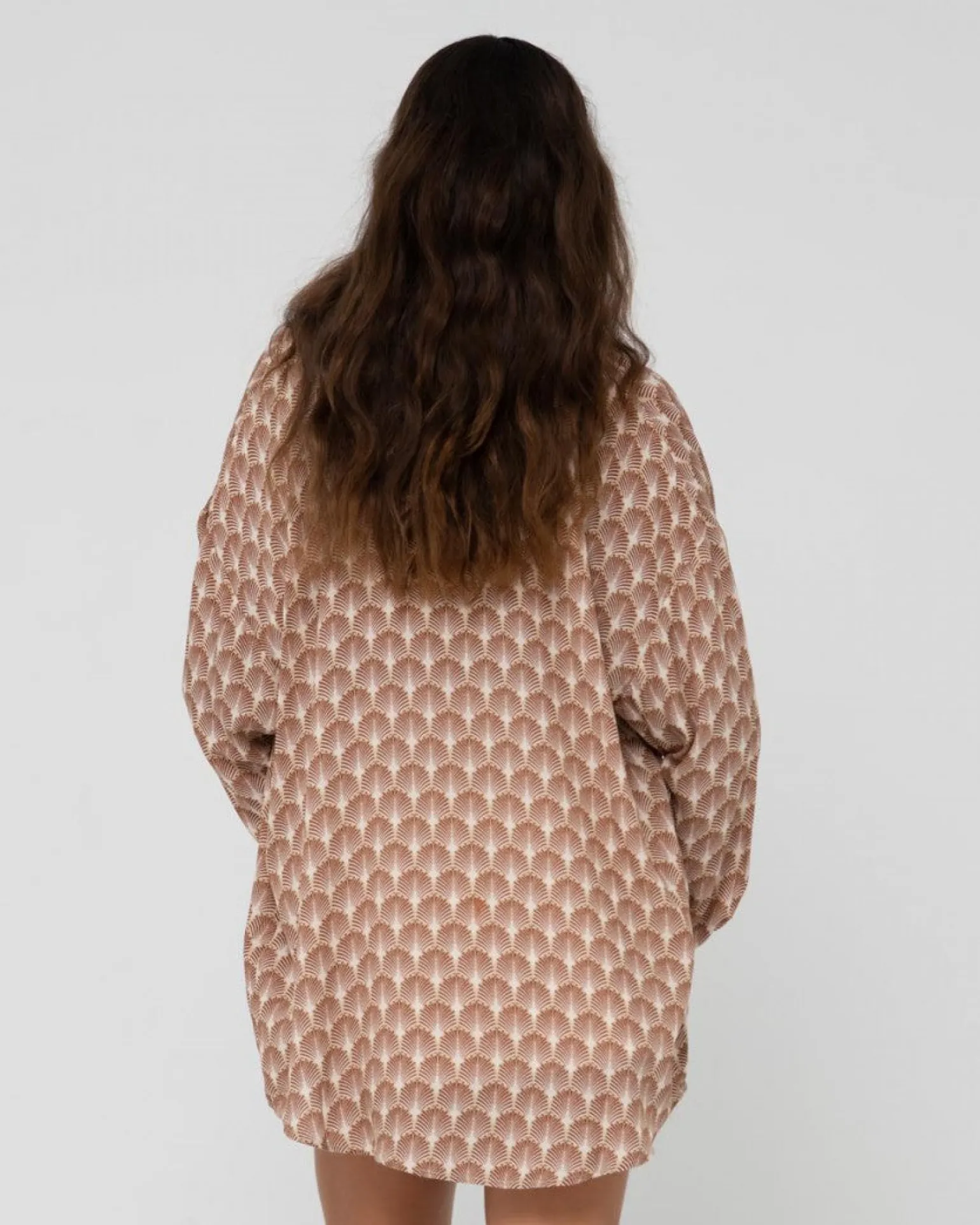 Panama Printed Oversized Long Sleeve Shirt | Rusty Cheap