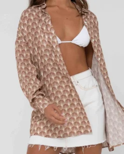 Panama Printed Oversized Long Sleeve Shirt | Rusty Cheap