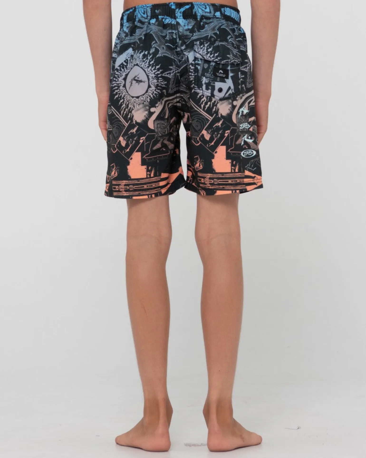 Paste Up Printed Elastic Boardshort Boys | Rusty Discount