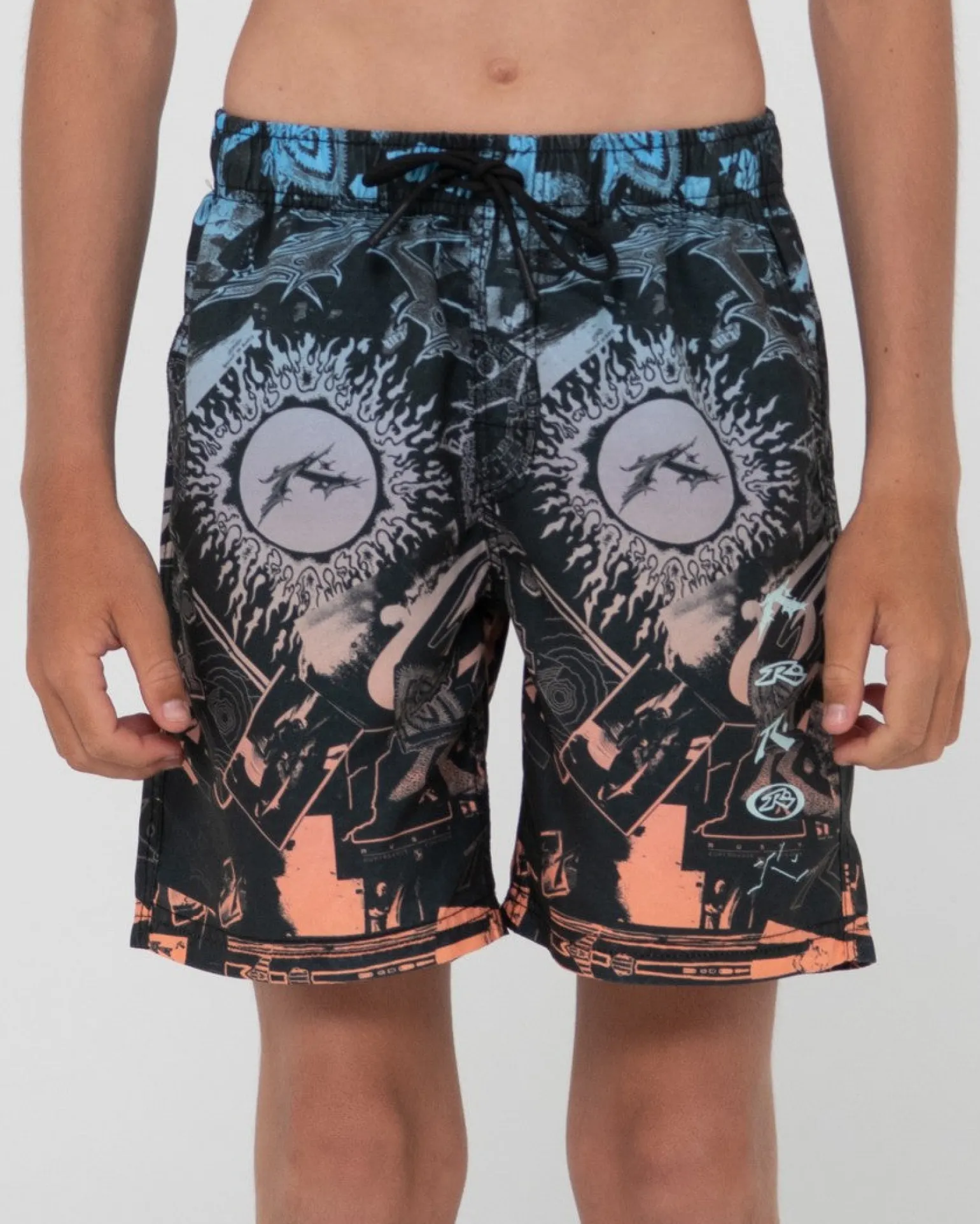 Paste Up Printed Elastic Boardshort Boys | Rusty Hot