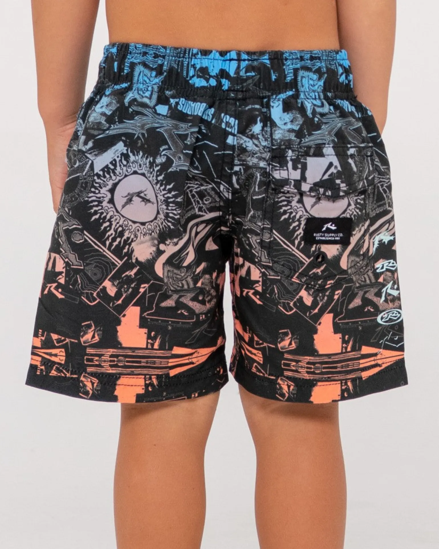 Paste Up Printed Elastic Boardshort Runts | Rusty Store