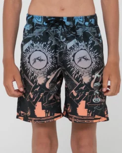 Paste Up Printed Elastic Boardshort Boys | Rusty Discount