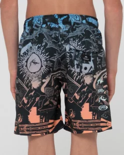 Paste Up Printed Elastic Boardshort Boys | Rusty Discount