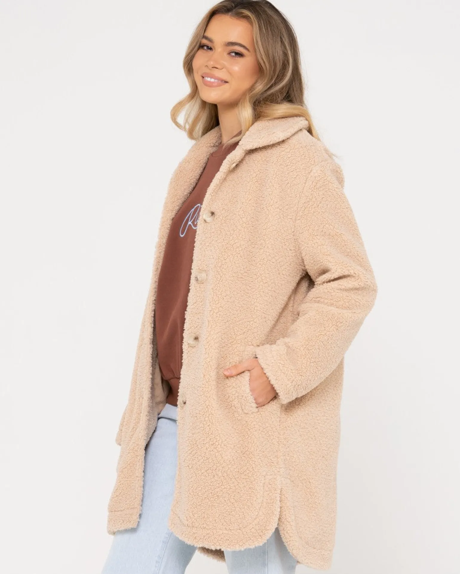 Penelope Long Relaxed Fit Sherpa Coat | Rusty Shop