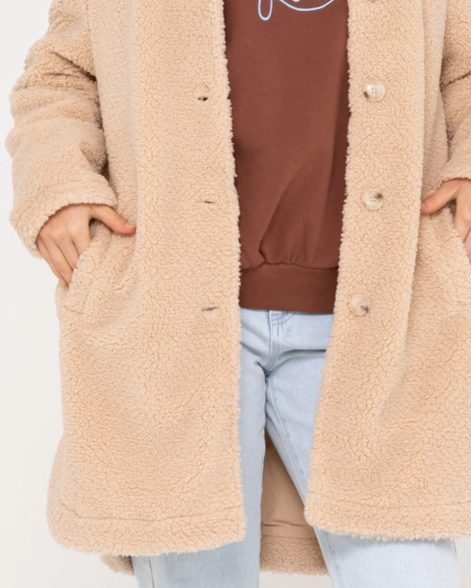 Penelope Long Relaxed Fit Sherpa Coat | Rusty Shop