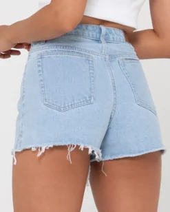 Penny Kick Flare High Waisted Denim Short | Rusty Clearance