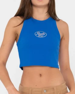 Pit Stop Ribbed Racer Tank | Rusty Sale