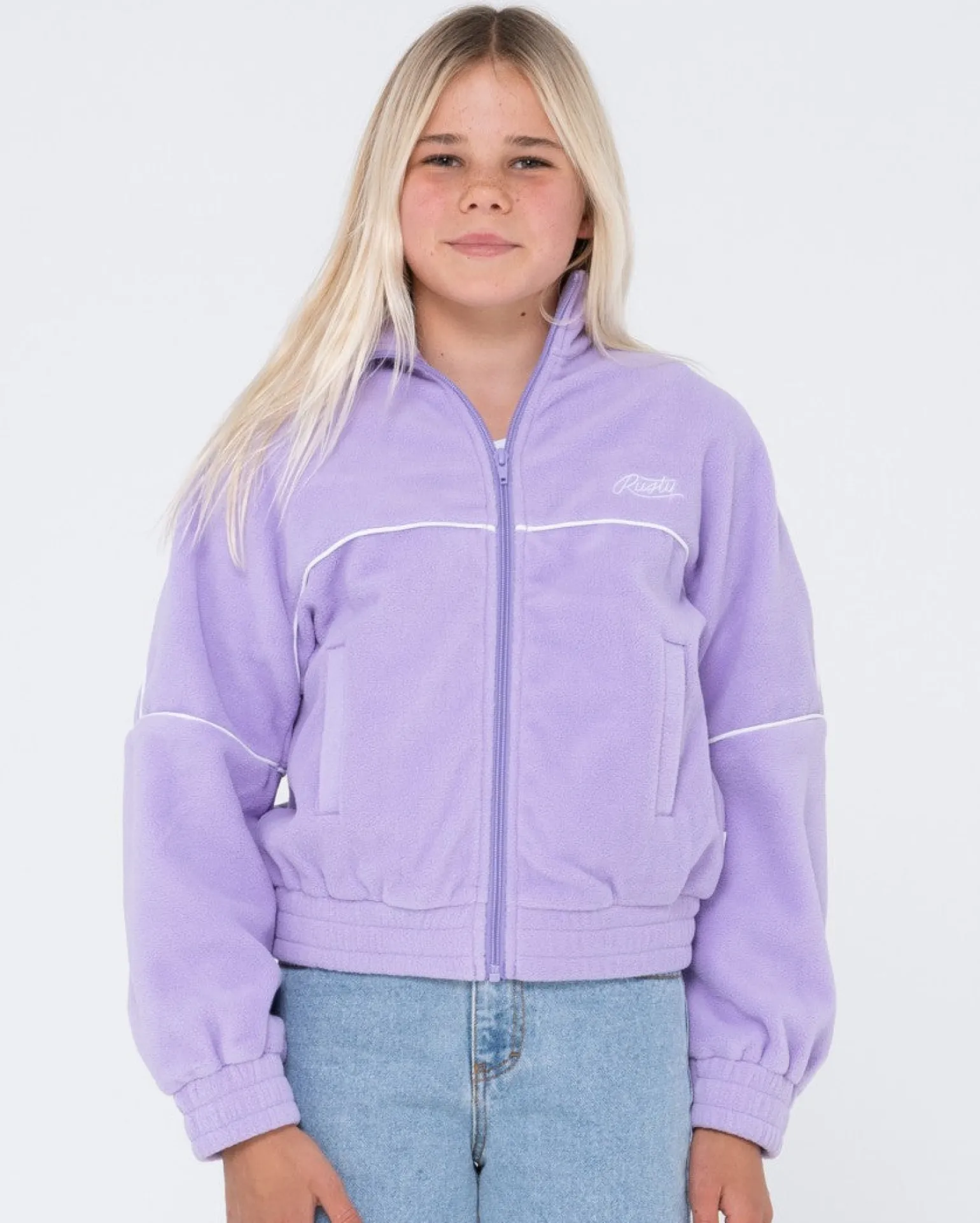 Polar Zip Through Fleece Girls | Rusty Hot