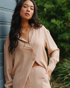 Porter Oversized Long Sleeve Shirt | Rusty Best Sale