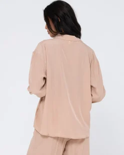 Porter Oversized Long Sleeve Shirt | Rusty Best Sale