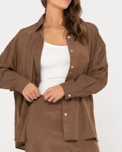 Porter Oversized Long Sleeve Shirt | Rusty Outlet