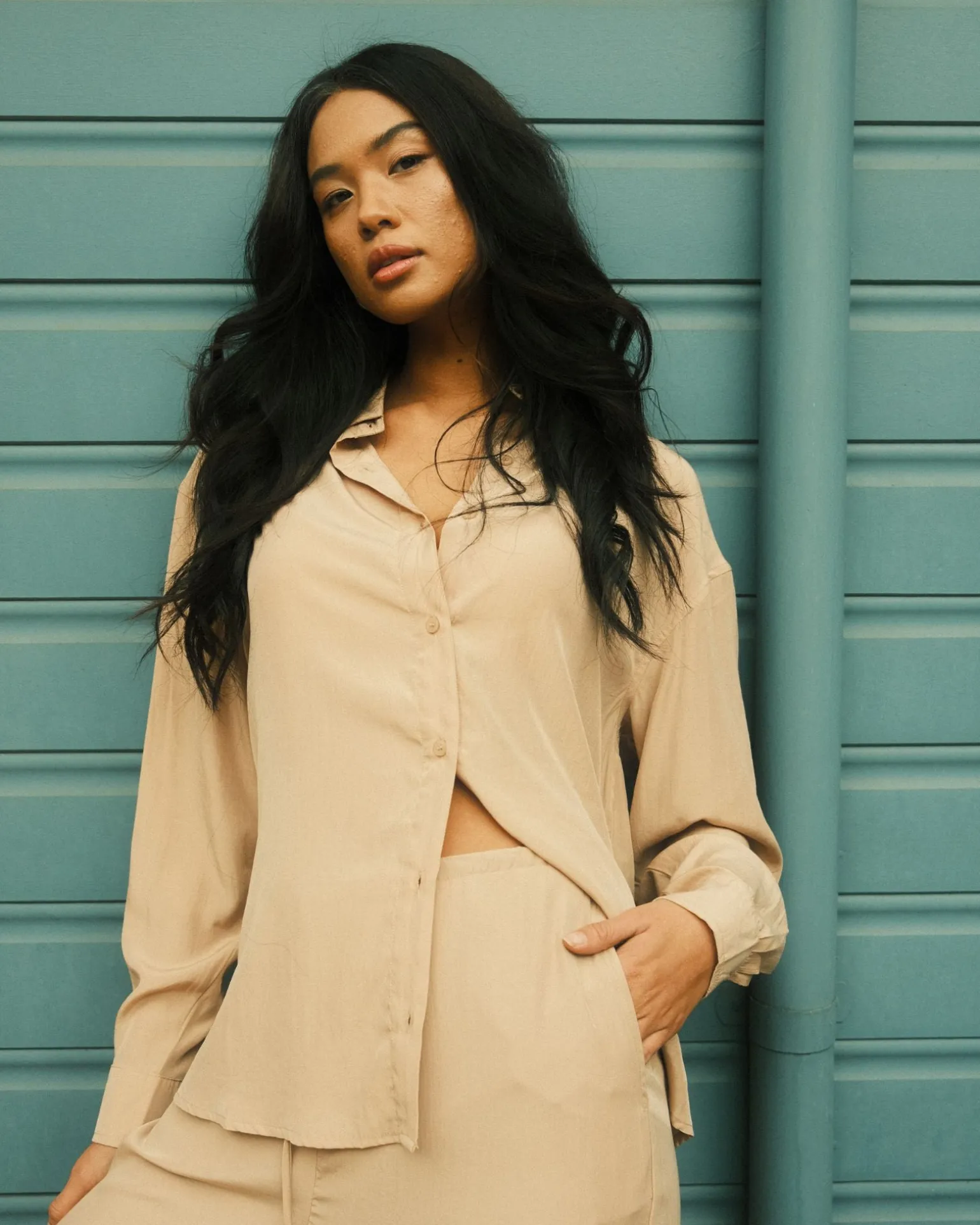 Porter Oversized Long Sleeve Shirt | Rusty Best Sale