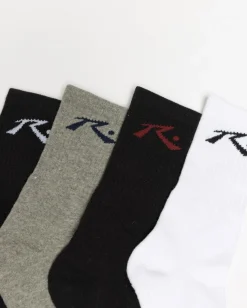 R Dot Mid Calf 4-Sock Pack | Rusty New