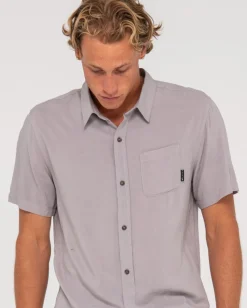 Razor Blade Short Sleeve Rayon Shirt | Rusty Best Sale