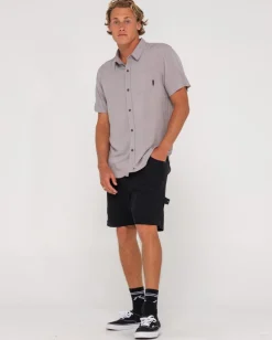 Razor Blade Short Sleeve Rayon Shirt | Rusty Best Sale