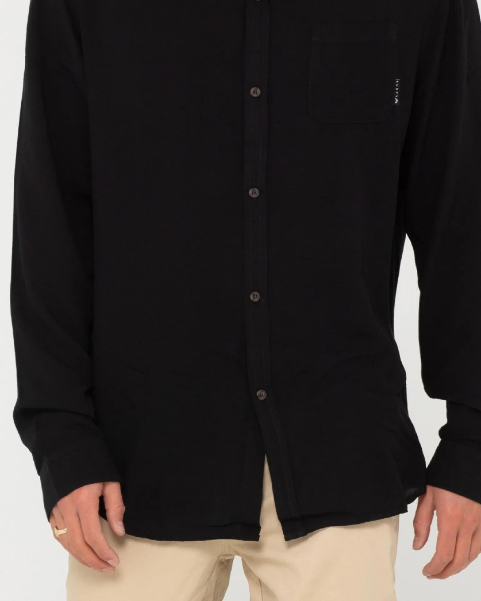 Razor Long Sleeve Rayon Shirt | Rusty Cheap