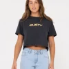 Rider Relaxed Fit Graphic Crop Tee | Rusty Online