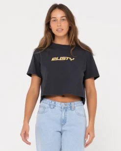 Rider Relaxed Fit Graphic Crop Tee | Rusty Online