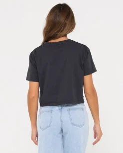 Rider Relaxed Fit Graphic Crop Tee | Rusty Hot