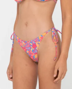 Rio Hibiscus Printed Brazilian Side Tie Bikini Bottom | Rusty Fashion