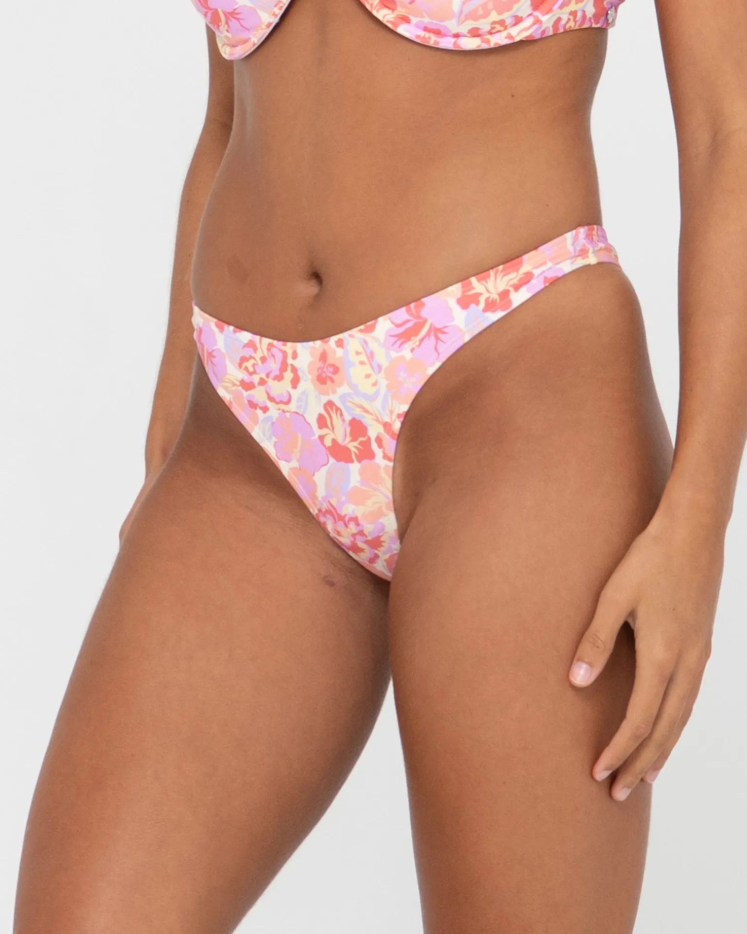 Rio Hibiscus Printed Brazilian Bikini Bottom | Rusty Hot
