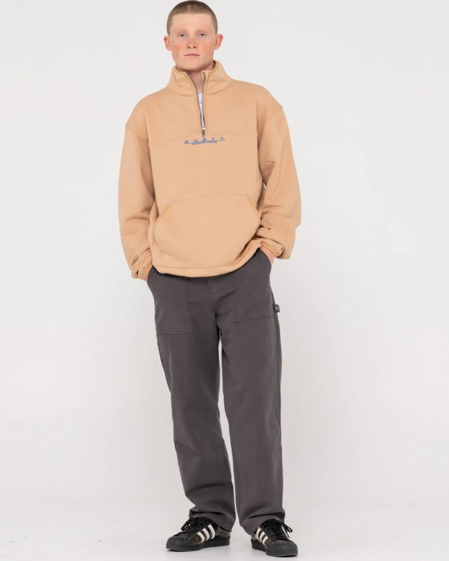 Rs Relaxed 1/4 Zip Super Fleece | Rusty Hot