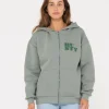 Code Oversize Zip Hooded Fleece | Rusty New