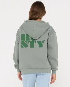 Code Oversize Zip Hooded Fleece | Rusty New