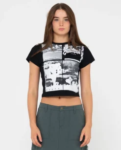 Greetings Skimmer Graphic Baby Tee | Rusty New
