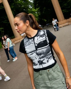 Greetings Skimmer Graphic Baby Tee | Rusty Sale